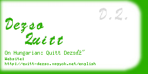 dezso quitt business card